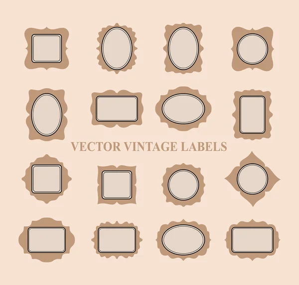 Set of vintage frames and design elements - vector illustration — Stock Vector