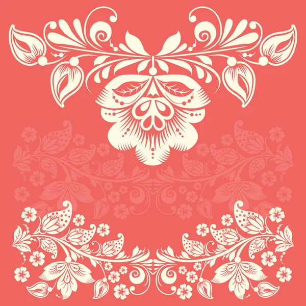 Elegante decoratieve Chochloma briefkaart frame — Stockvector