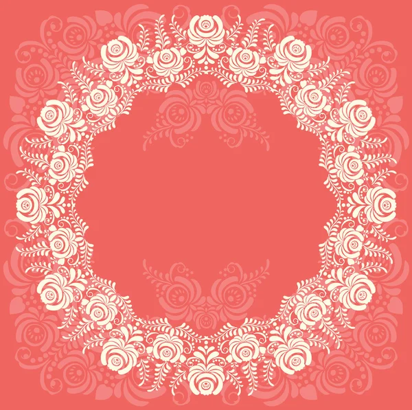 Frame of floral elements. Vector frame in gzhel style. — Stock Vector