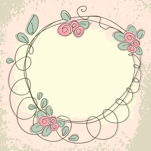 Moldura doodle floral com espaço para texto . — Vetor de Stock