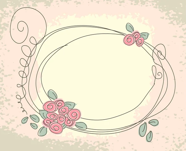 Schattig floral frame — Stockvector