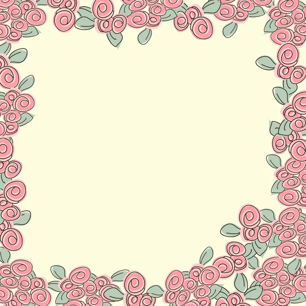 Frame van roze rozen — Stockvector