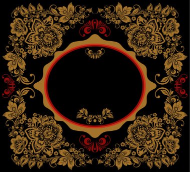 Zarif arka plan ile süs çerçeve çiçek