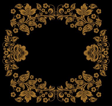 geleneksel Rus çiçek süsleme ile çiçek desenli arka plan. Khokhloma.