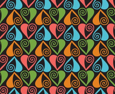 Stilize kalpleri ile Seamless modeli. Romantik arka plan Sevgililer günü