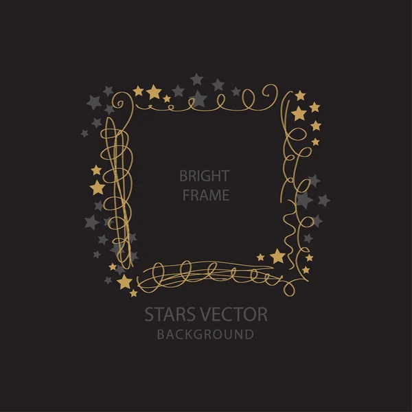 Cornice rotonda con stelle dorate — Vettoriale Stock