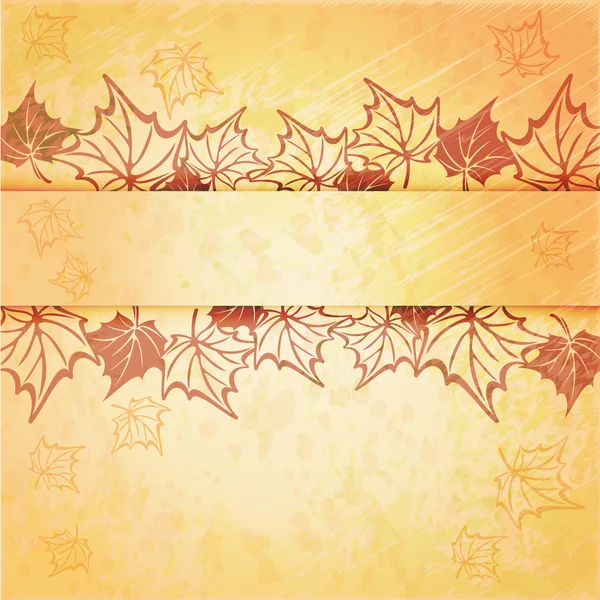 Autumn maple leaf vector frame with copy space on white background. Fall set. — Stock Vector
