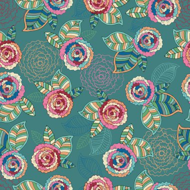 Çiçek fantezisi. Sevimli çiçek dikişsiz desen .