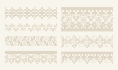 Vector lacy vintage design elements, lace seamless borders. clipart