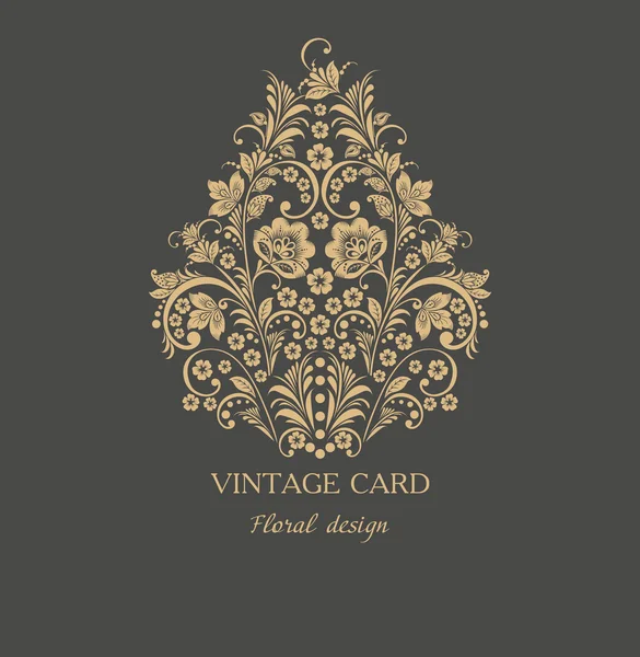 Carte florale vintage avec fleurs . — Image vectorielle