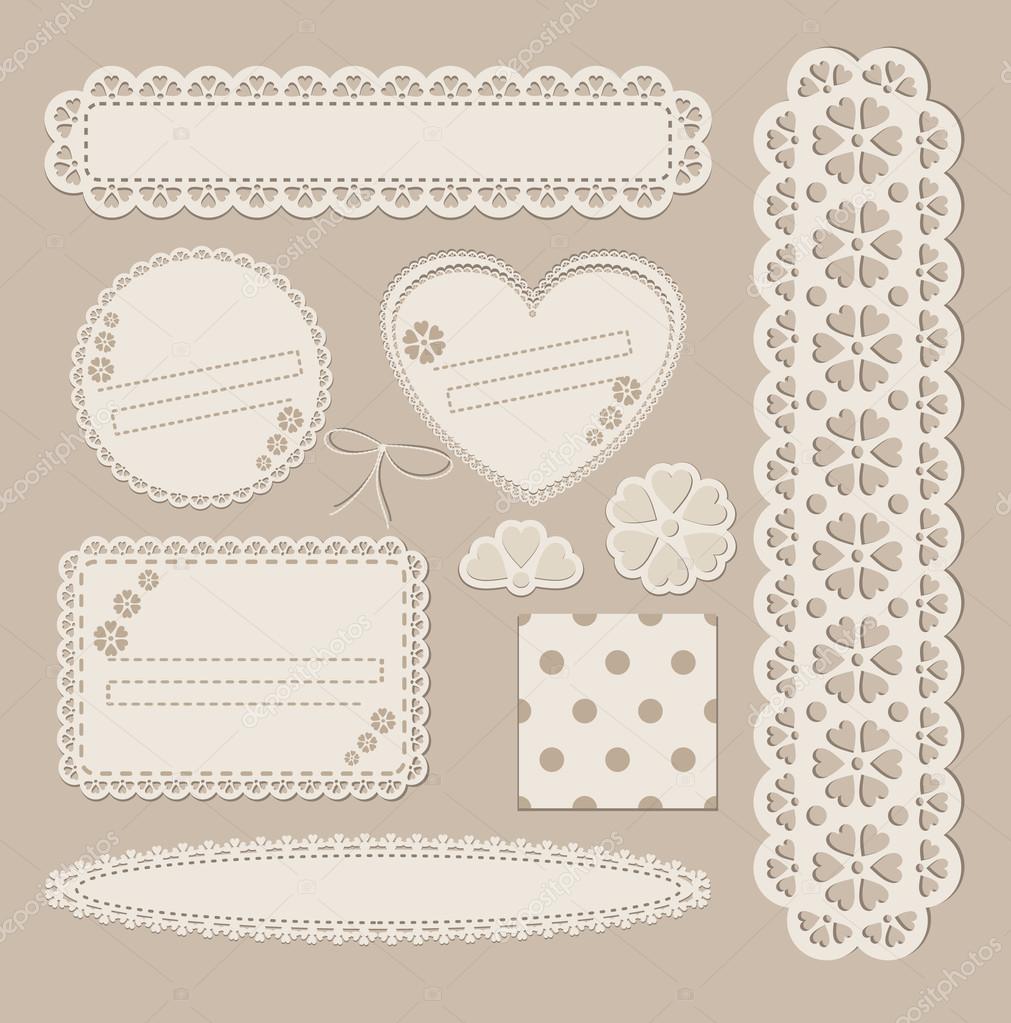 Scrapbook set with different elements - scrapbook paper Stock