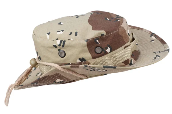 Desert Pattern Camo Boonie Hat Isolated White Background — Stock Photo, Image