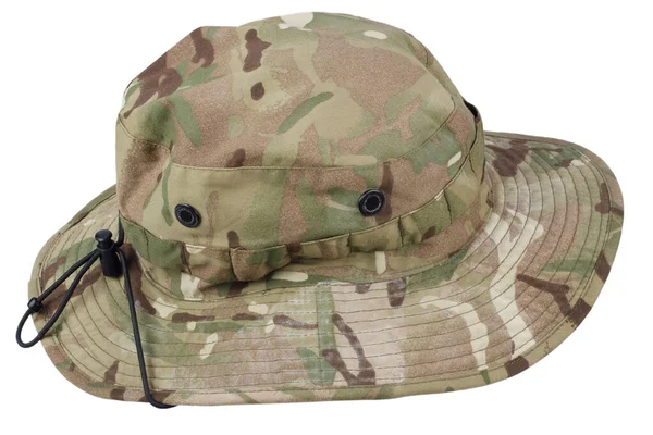 Skog Mönster Camo Boonie Hatt Isolerad Vit Bakgrund — Stockfoto