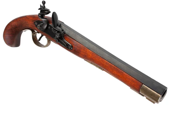 Rocznik Ładowarka Flintlock Pistolet Izolowany Biały Bacgrond — Zdjęcie stockowe