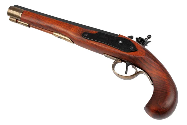 Pistola Pietra Focaia Muzzleloader Vintage Isolata Bacgrond Bianco — Foto Stock