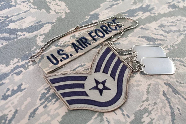 2020 Augusztus Air Force Fiók Szalag Törzsőrmester Rang Patch Kutya — Stock Fotó