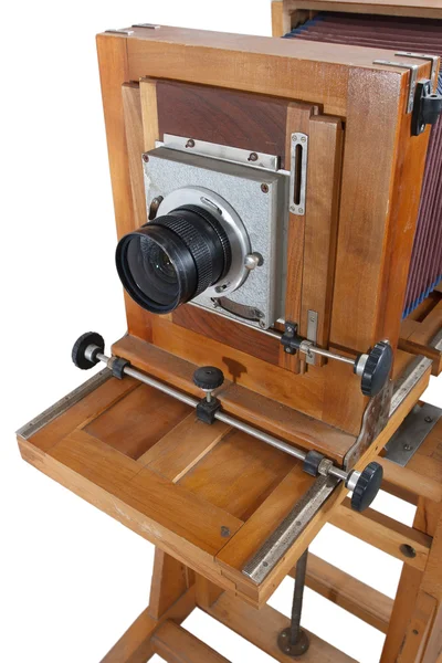 Vieil appareil photo grand format en bois — Photo