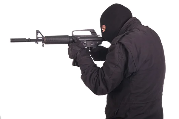 Mercenary with m16 rifle — Stock Photo, Image