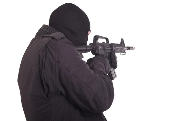 Mercenary with m16 rifle — Stock Photo, Image