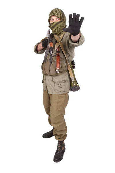 Mercenario con AK 47 — Foto Stock