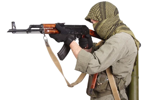 Mercenary with AK 47 — Stock Photo, Image