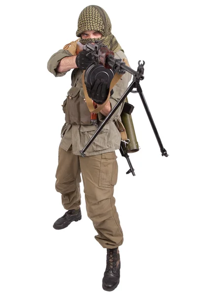 Mercenary with machine gun — Stock Photo, Image