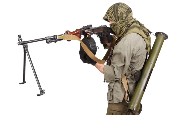 Mercenary with machine gun — Stock Photo, Image