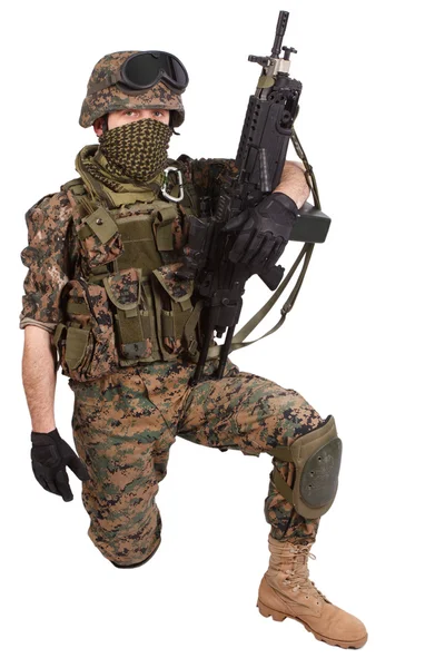 US MARINES with machine gun — Stock Photo, Image