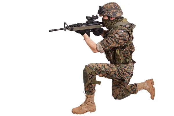 Uns Marineinfanteristen mit Gewehr — Stockfoto