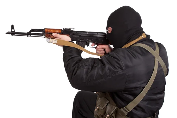 Terrorist with kalashnikov — Stock Photo, Image