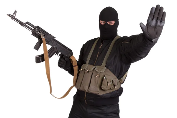 Terorist cu kalashnikov — Fotografie, imagine de stoc
