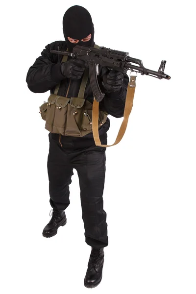 Terrorist met kalashnikov — Stockfoto