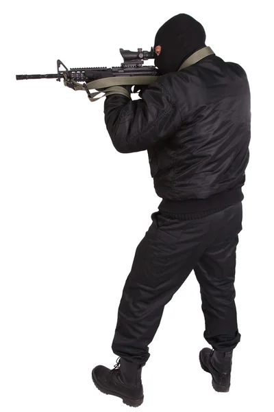 Robber with m4 rifle — Stock Photo, Image