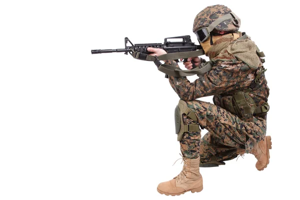 US MARINES dengan m4 carbine — Stok Foto