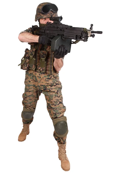 US MARINES with machine gun — Stock Photo, Image