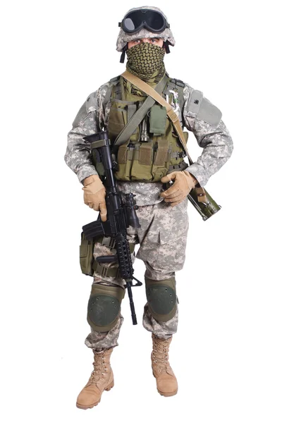 US soldier with rifle — Stock Photo, Image