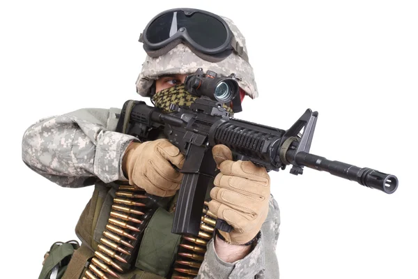 US soldier with rifle — Stock Photo, Image