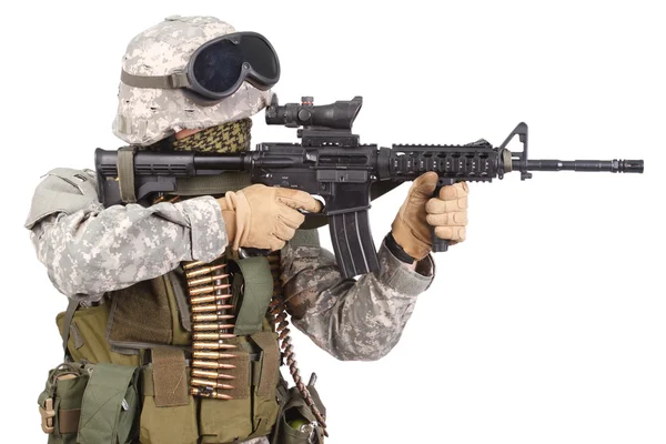 US soldier with rifle — Stock Photo, Image