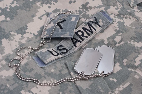 Us army uniform with blank dog tags — Stock Photo, Image