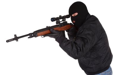 killer with sniper rifle clipart