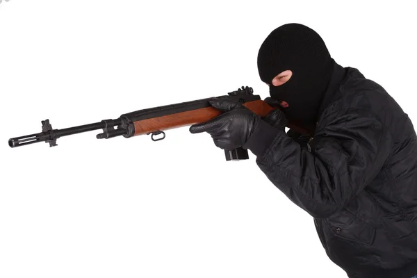 Robber with M14 rifle — Stock Photo, Image