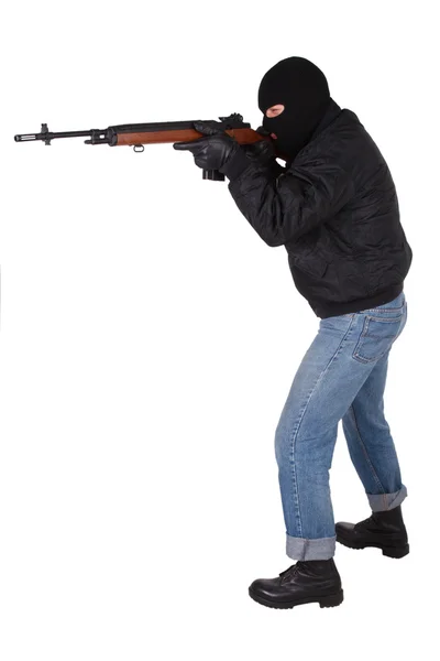 Robber with M14 rifle — Stock Photo, Image