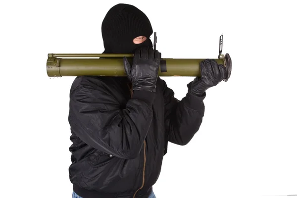 Terrorist met bazooka granaatwerper — Stockfoto