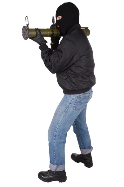 Terrorist met bazooka granaatwerper — Stockfoto