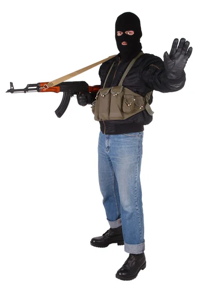 Robber with AK 47 — Stock Photo, Image