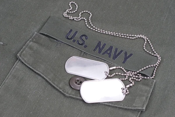 우리 해군 빈 개 태그와 유니폼 — 스톡 사진