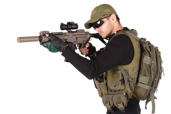 Mercenario con rifle m4 — Foto de Stock