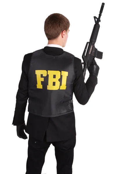 Agente do FBI com rifle — Fotografia de Stock