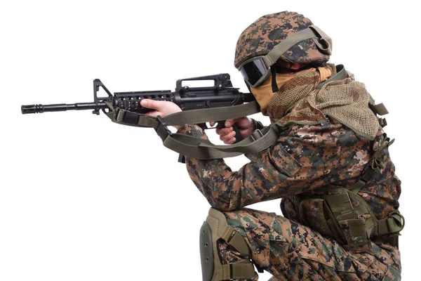 MARINE USA con carabina m4 — Foto Stock