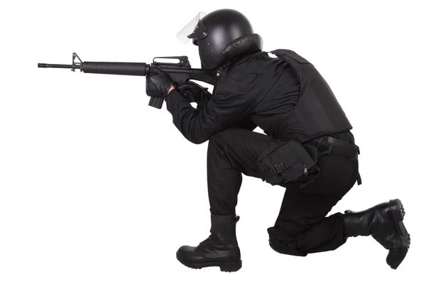 Spezialeinheiten in schwarzer Uniform — Stockfoto